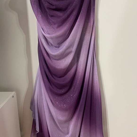 Purple sparkly strapless dress - Picture 3 of 4